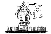 Haunted House & Pumpkin Art, an Illustration by musafir_fashion (Thumbnail 7 of 16)