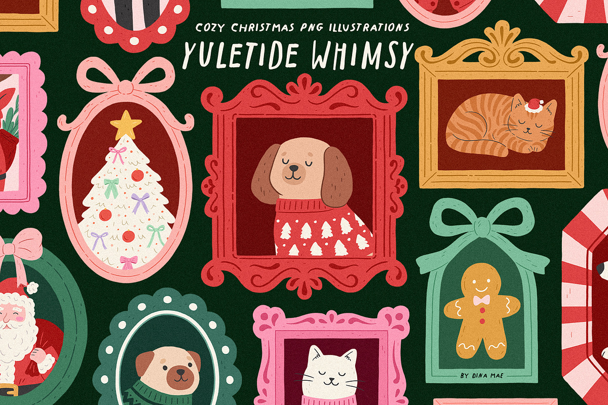 Yuletide Whimsy - PNG Illustrations, an Object Graphic by Dina Mae (Photo 1 of 17)