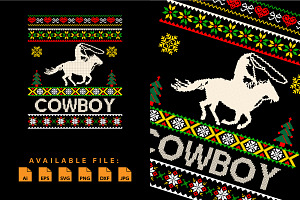 Ugly Christmas Cowboy Merry Xmas