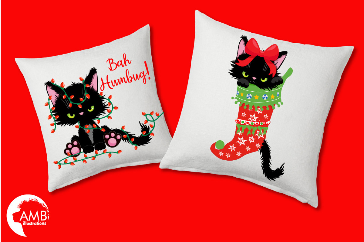 Angry Kitty Christmas AMB-2660, an Illustration by AMBillustrations (Photo 3 of 5)