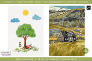 Colored Pencil Brushes for Procreate, a Brush Add-On by Julia Dreams (Thumbnail 8 of 9)