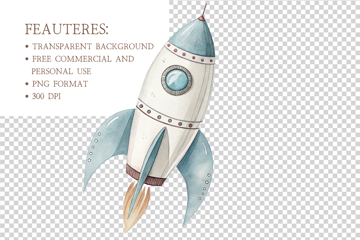Cute Space Clipart PNG, an Object Illustration by MockupWizard (Photo 5 of 6)