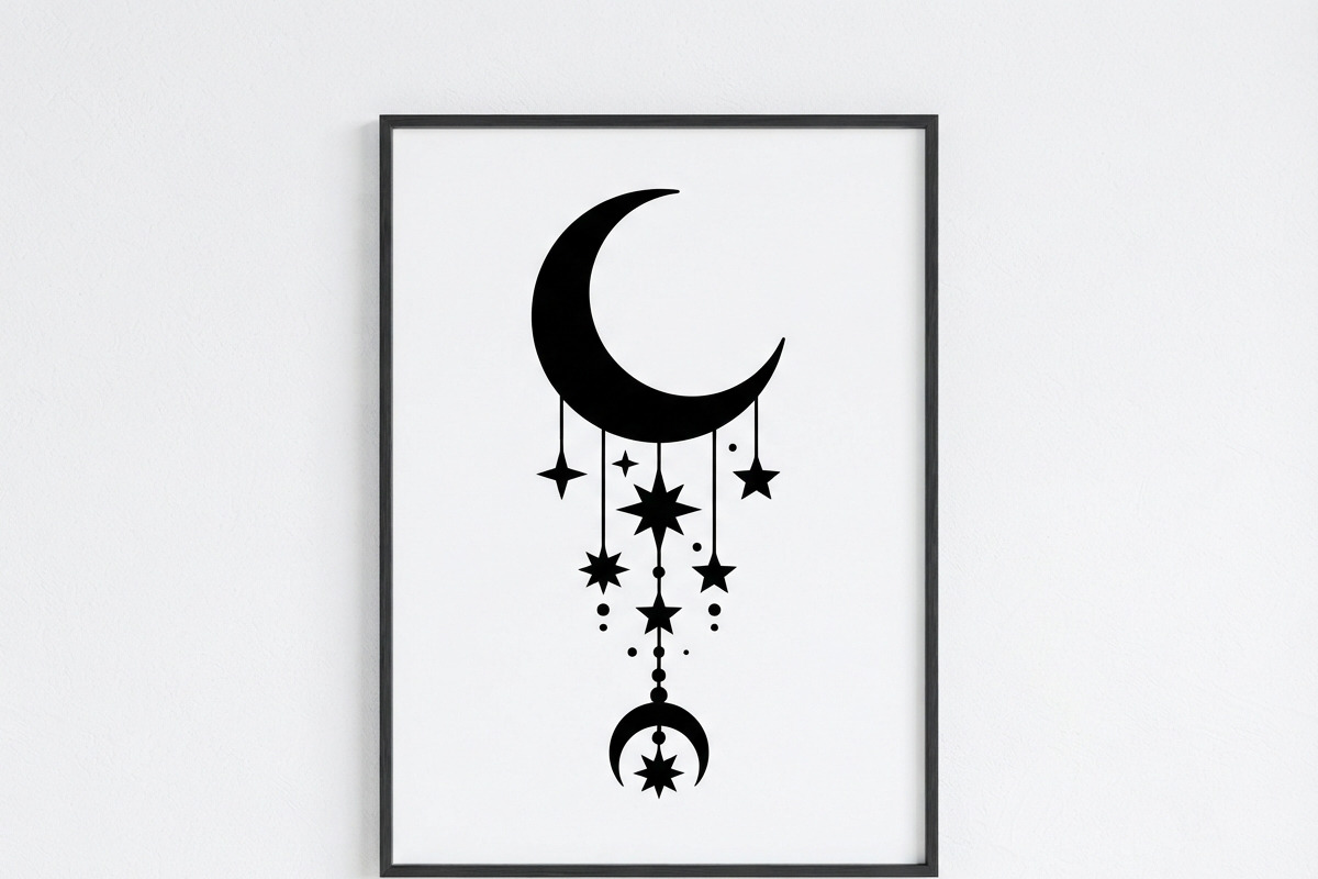 50 Crescent Moon with Stars, an Empty State Illustration by Amazin_art (Photo 28 of 47)