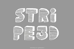 Stripe 3D handmade Font