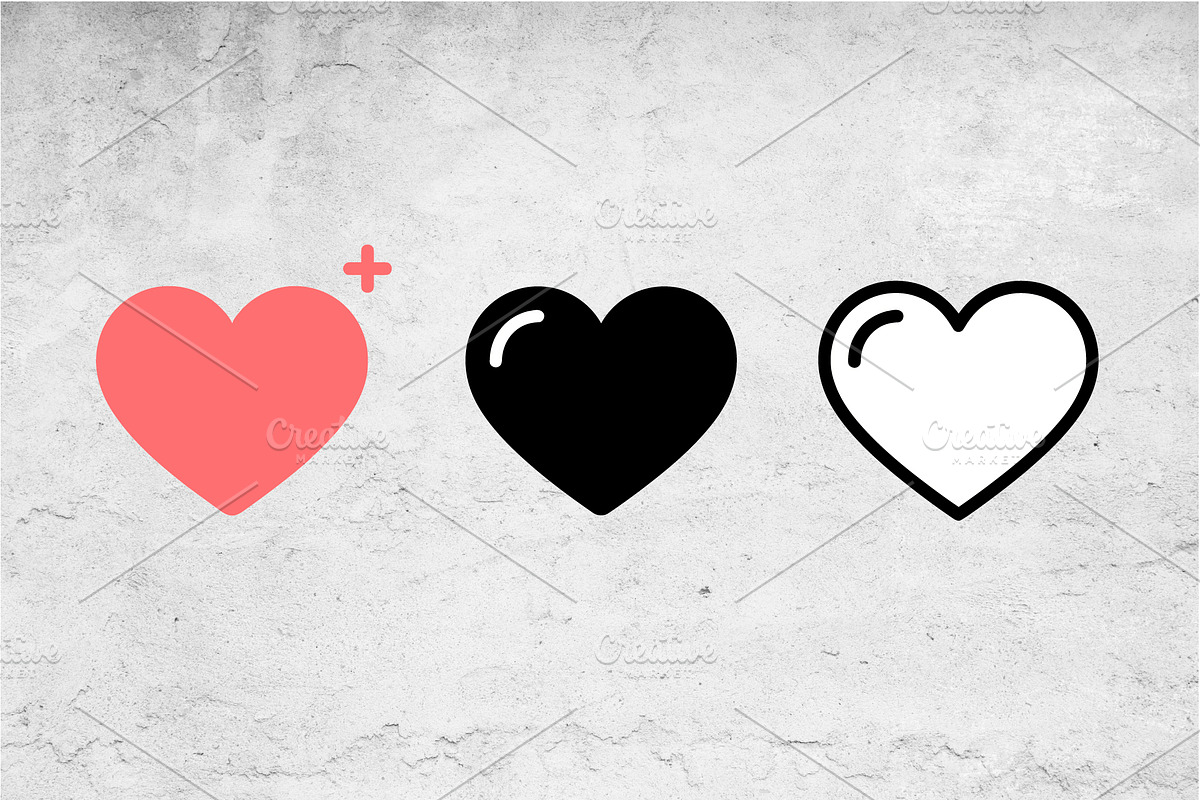Heart Icons Vector Set Pink Black, an Outline Icon by Artonix (Photo 2 of 2)