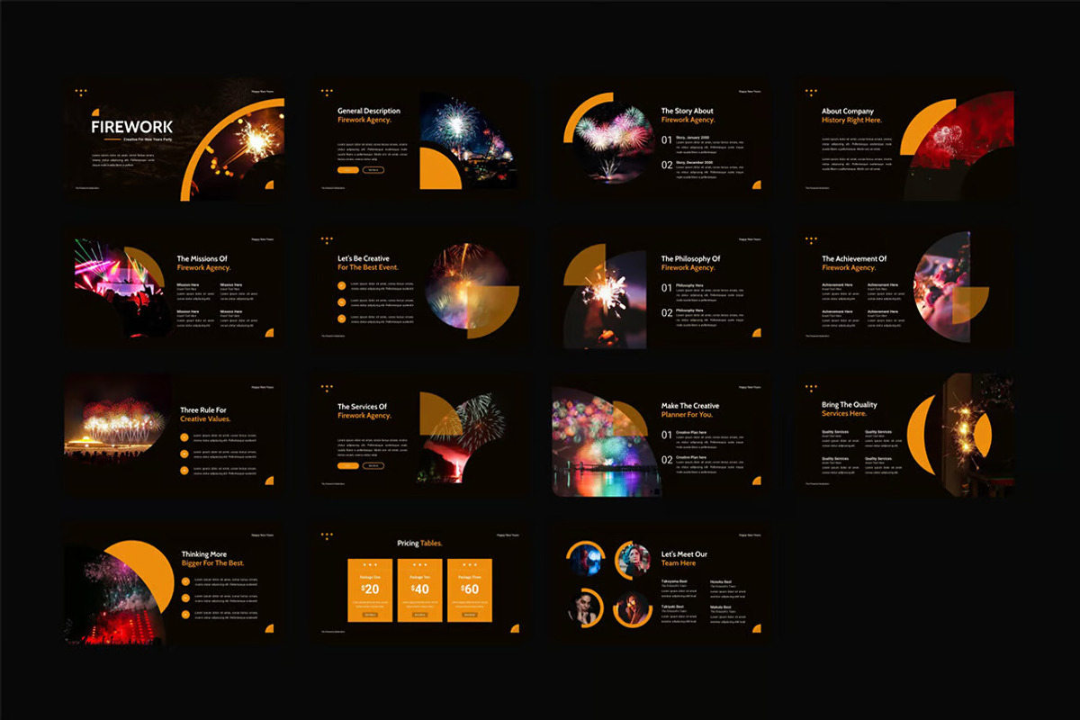Dark Glamour Vibrant PowerPoint, a Presentation Template by UInstrument (Photo 2 of 3)
