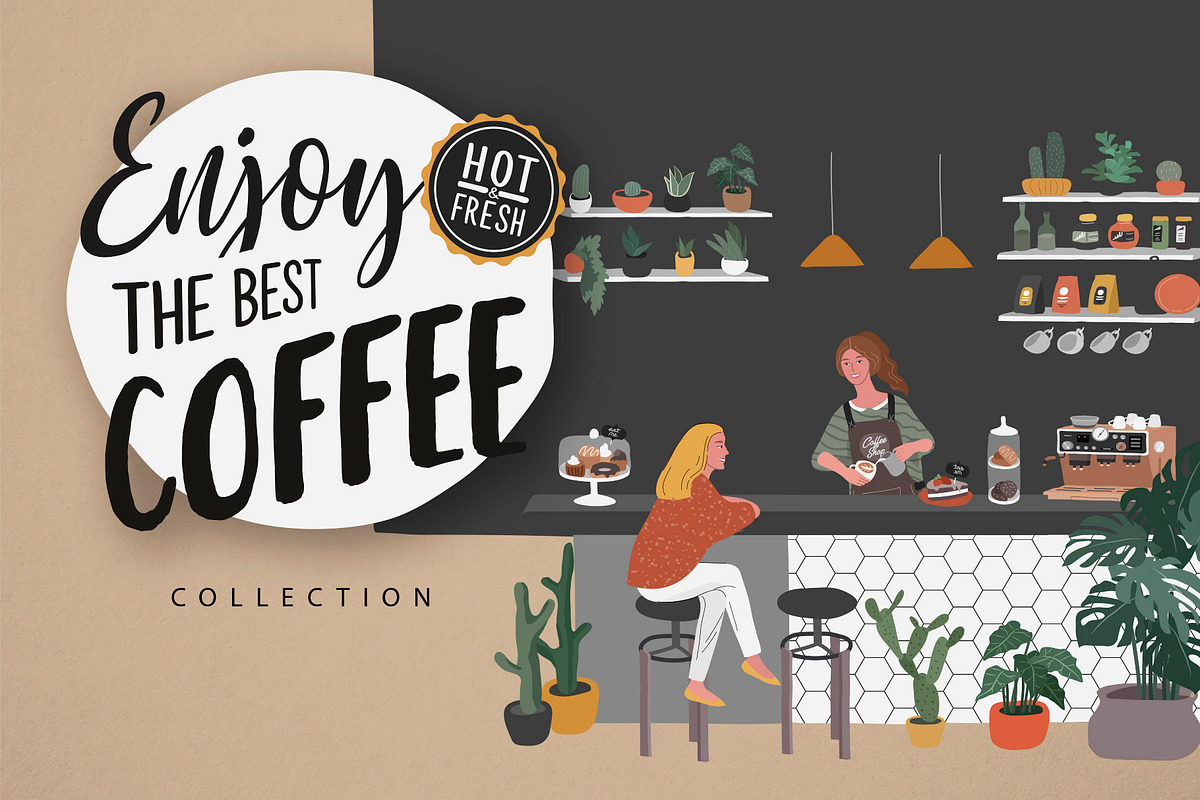 Enjoy Coffee. Collection, a Food Illustration by Merfin (Photo 1 of 9)