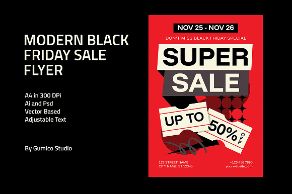 Modern Black Friday Sale Flyer preview 5