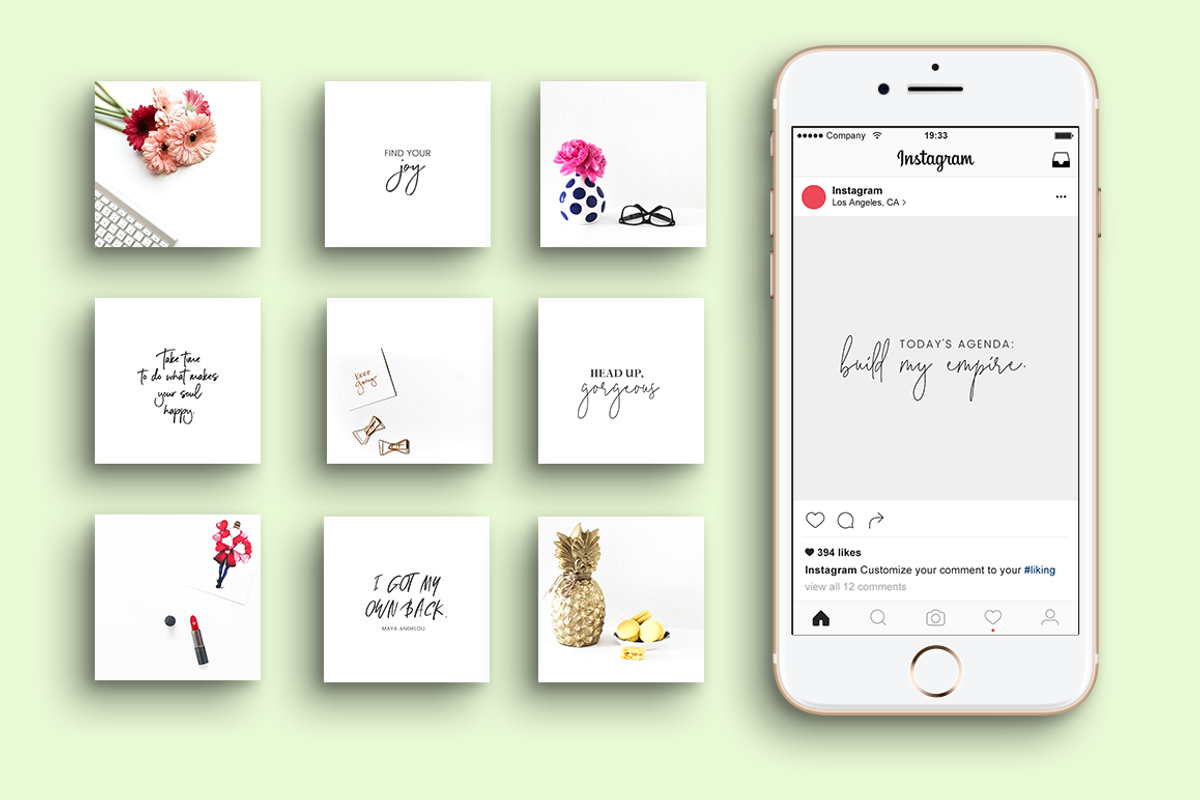 IG 100 stock + 100 quotes bundle, a Social Media Template by blackdahliapress (Photo 1 of 3)