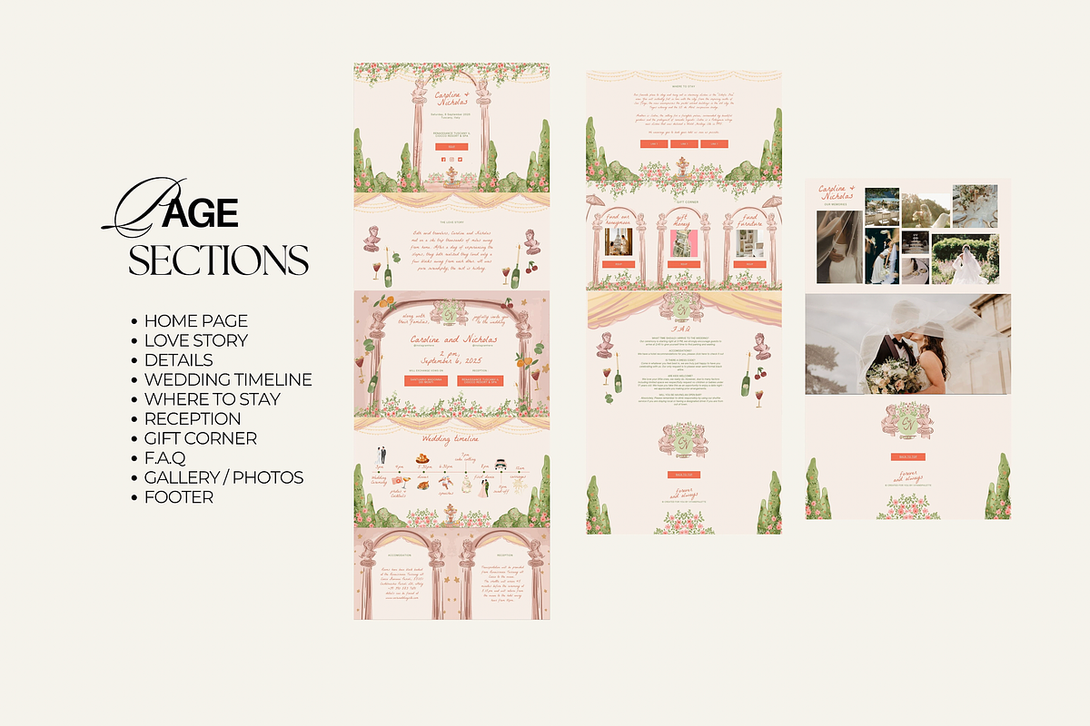Hand-drawn Wedding Website Canva, a Landing Page Template by Ivyandpalette (Photo 5 of 6)
