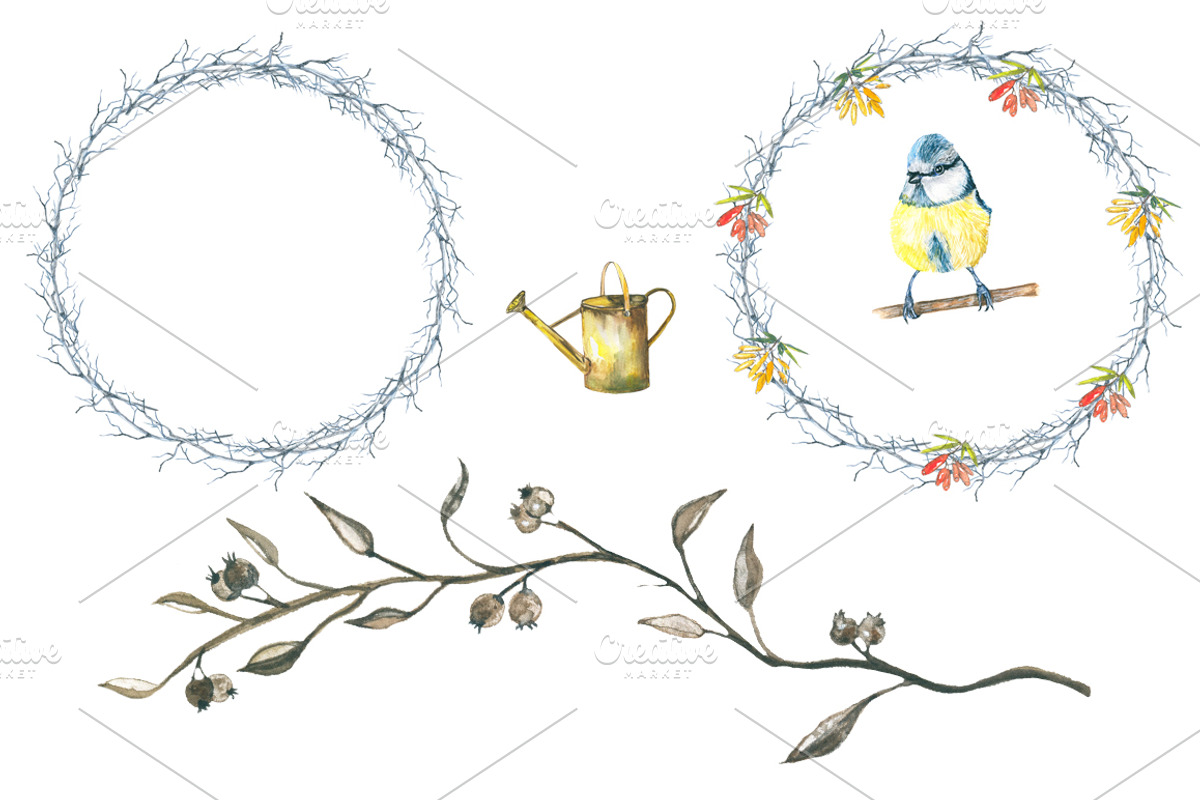 Yellow autumn watercolor, an Animal Illustration by JuliaFast (Photo 3 of 7)