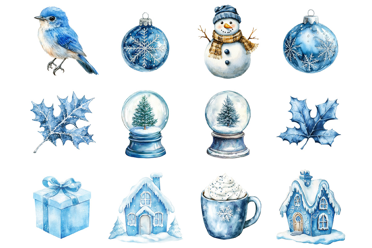 Blue Winter Christmas Aesthetic Pack, a Graphic by CitraGraphics (Photo 4 of 4)