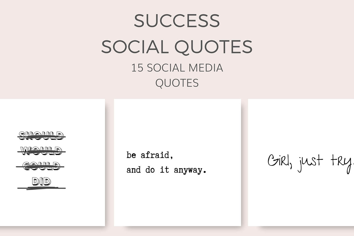 Social Quotes-Success (15 Images), a Social Media Template by Ivory Mix (Photo 1 of 2)