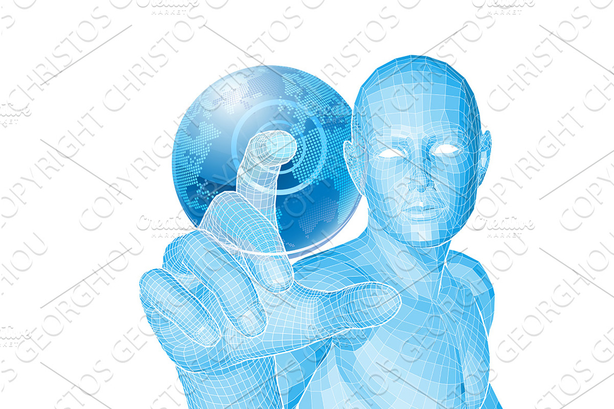 Figure Selecting 3D World Technology, a Technology Illustration by Christos Georghiou