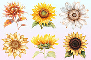 Watercolor Sunflower Clipart Bundle., a Graphic by CitraGraphics (Thumbnail 2 of 4)