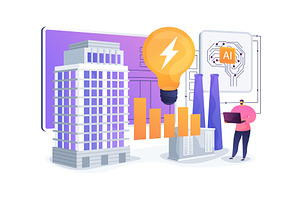 AI Smart Grid Energy Management, a Technology Illustration by Visual Generation