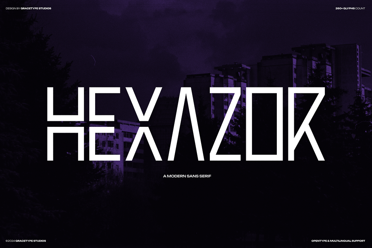 Hexazor | Modern Sans Serif, a Sans Serif Font by gracetype_studio (Photo 1 of 12)