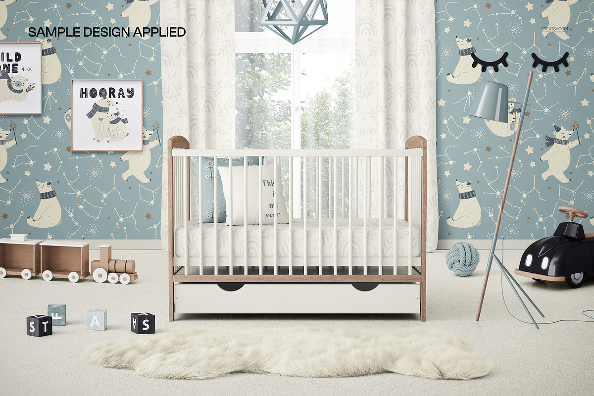 Baby Crib Nursery Mockup Collection, a Household Mockup by creatsy5 (Photo 6 of 22)