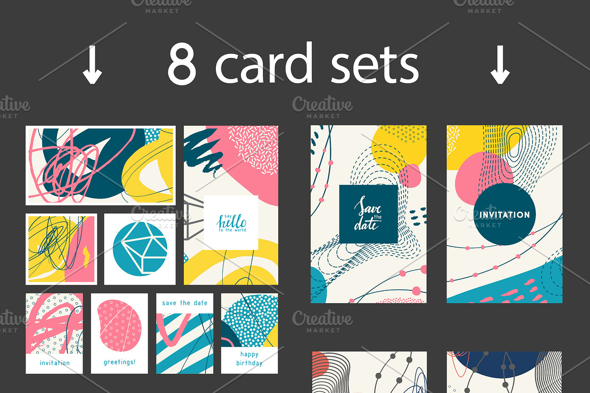 Abstract compositions and cards set, a Pattern Graphic by pixelwerk (Photo 3 of 3)