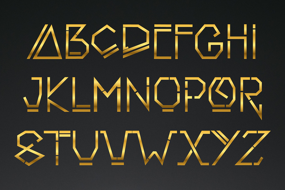 Robocom – Futuristic Display Font, a Font by Bercreative (Photo 3 of 3)