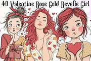 Valentine Rose Gold Reverie Girl Cli, an Illustration by Sublimation Artist (Thumbnail 1 of 6)