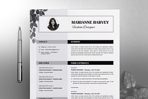 Floral Resume / CV Template, a Resume Template by ResumeInventor