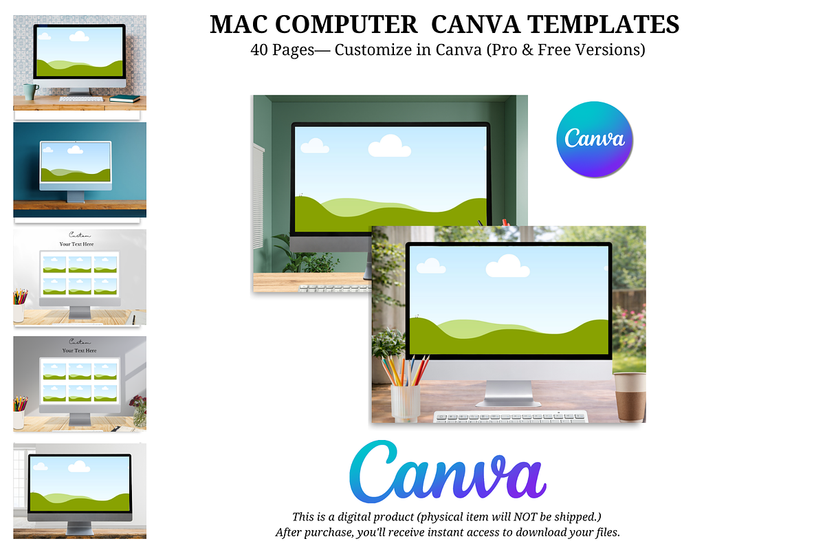 Mac Computer Canva Templates Bundle, a Marketing Template by Wicked Creative (Photo 1 of 14)