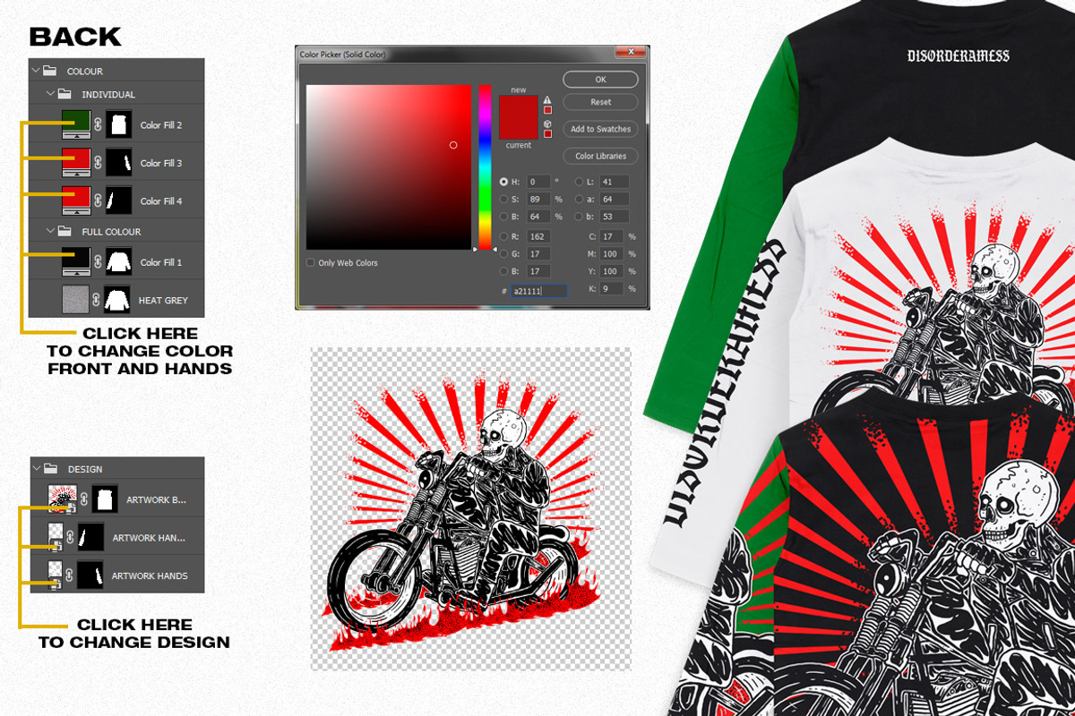 LONG SLEEVE REALISTIC TEE-MOCKUP, a Shirt Mockup by DaldSgh (Photo 6 of 7)