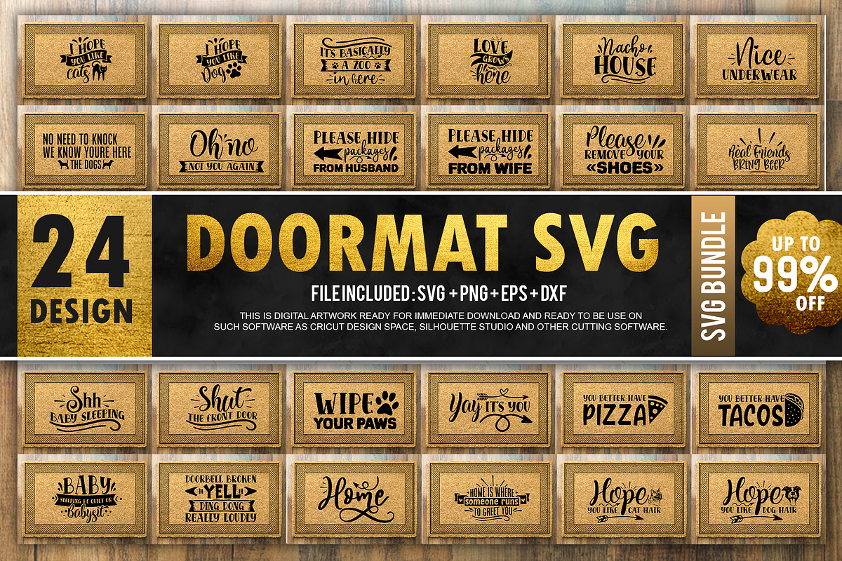 Doormat SVG Bundle, an Illustration by DESIGNAVO (Photo 1 of 7)