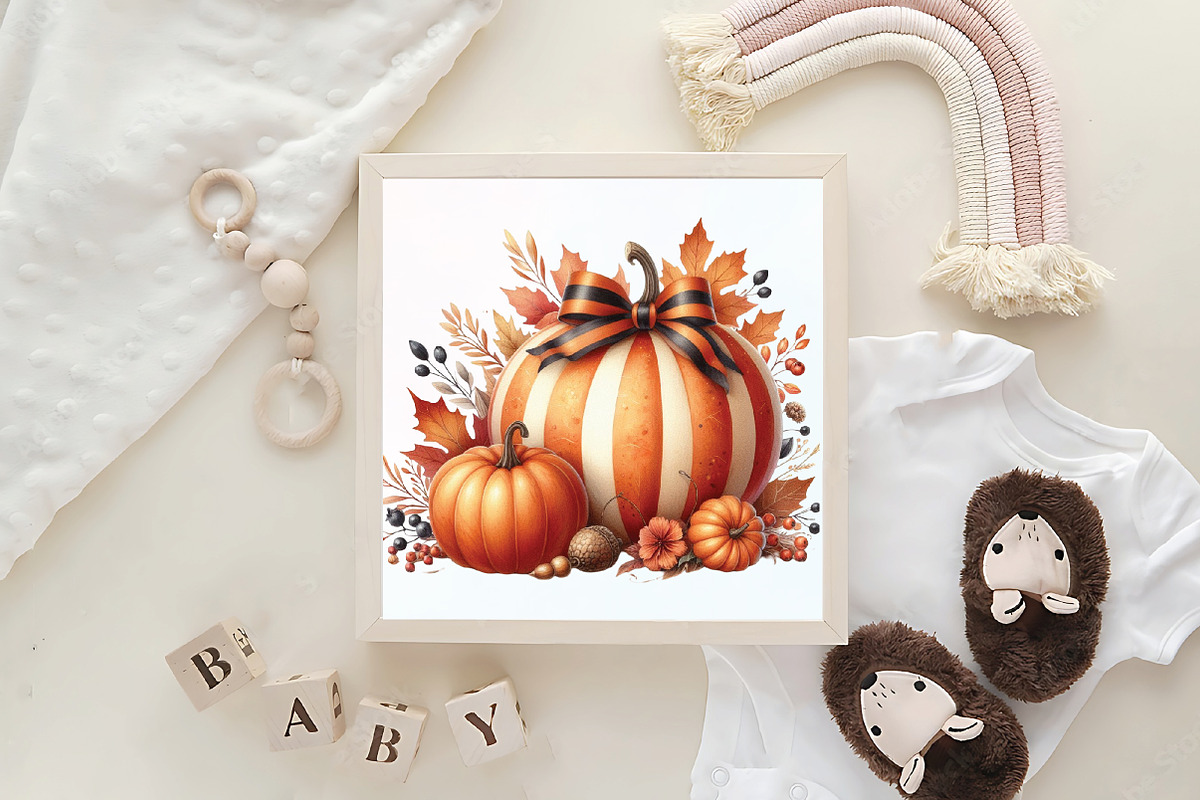 Fall Pumpkin Coquette Bows Clipart, an Illustration by CraftArtStudio (Photo 6 of 6)