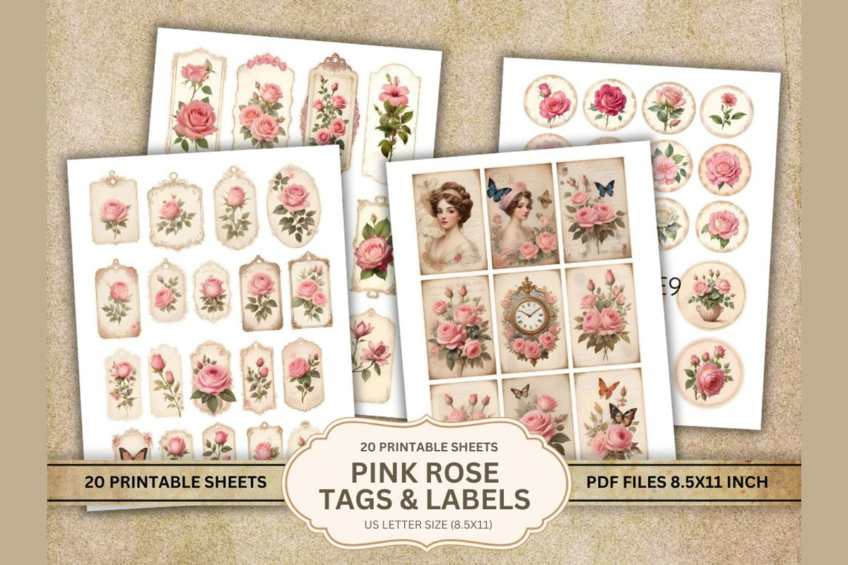 Shabby Chic Pink Roses Journal Pages, a Decorative Illustration by Coral Beauty (Photo 3 of 5)