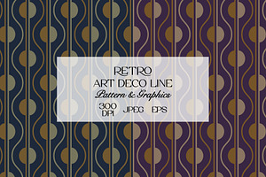 Retro Art Deco Pattern Bundle, a Pattern Graphic by StudioGlouna