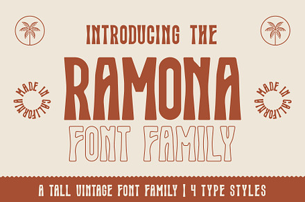 Ramona Typeface | Vintage Font, a Sans Serif Font by NienowBrand
