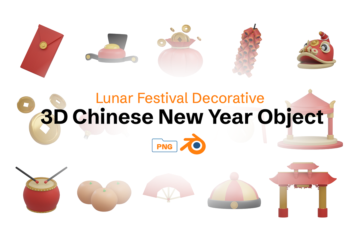3D Chinese New Year Pack, an Object 3D Model by Dudukbersama (Photo 1 of 4)