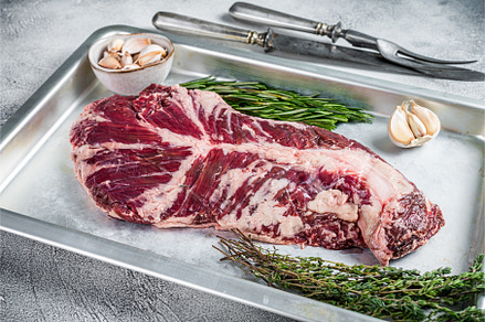 Raw hanger or onglet beef meat steak