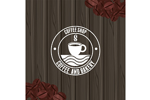 Coffee Shop Seal In Wooden