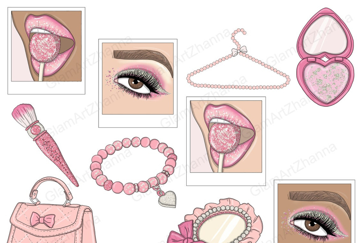 Pink Dreams Clipart, a Work Illustration by GlamArtZhanna (Photo 2 of 3)