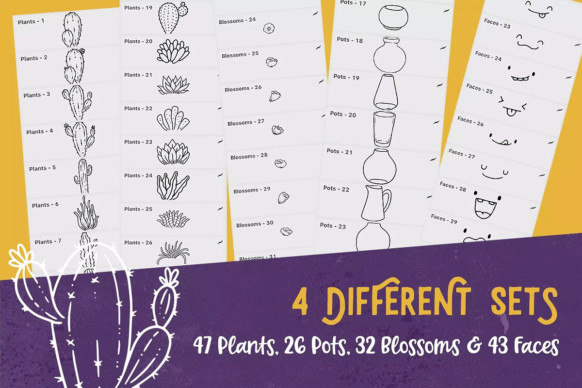 Procreate Plants & Pots Stamp Set, a Brush Add-On by PaperMoon (Photo 2 of 10)