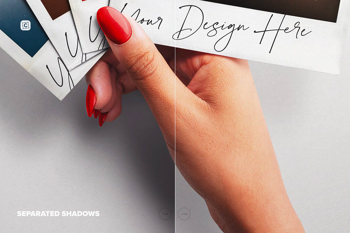Hand Holding Instant Photo Mockup, a Product Mockup by Custom Scene