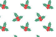 Holly Berries Seamless Pattern, a Pattern Graphic by Viktorijareut (Thumbnail 1 of 5)