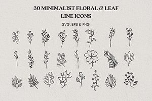 Minimalist Floral and Leaf Icon