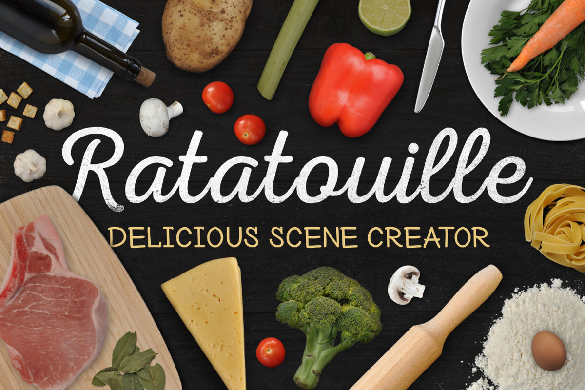 Ratatouille Delicious Scene Creator, a Books & Magazine Mockup by Creative Veila (Photo 1 of 5)