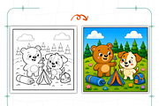 Summer Camping Bold Easy Coloring, a Seasonal Illustration by Ink Gallery (Thumbnail 4 of 7)