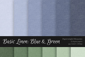 Paper - Basic Linen - Blue & Green