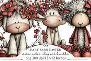 Whimsical Baby Farm Easter Clipart, an Illustration by Designking (Thumbnail 1 of 5)