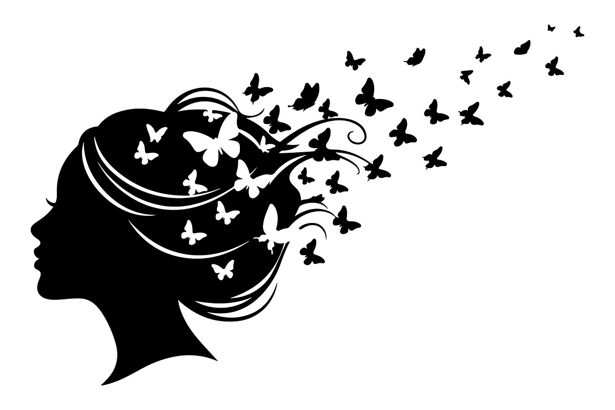 Woman Butterfly Hair Silhouette, an Object 3D Model by yasushie (Photo 11 of 31)