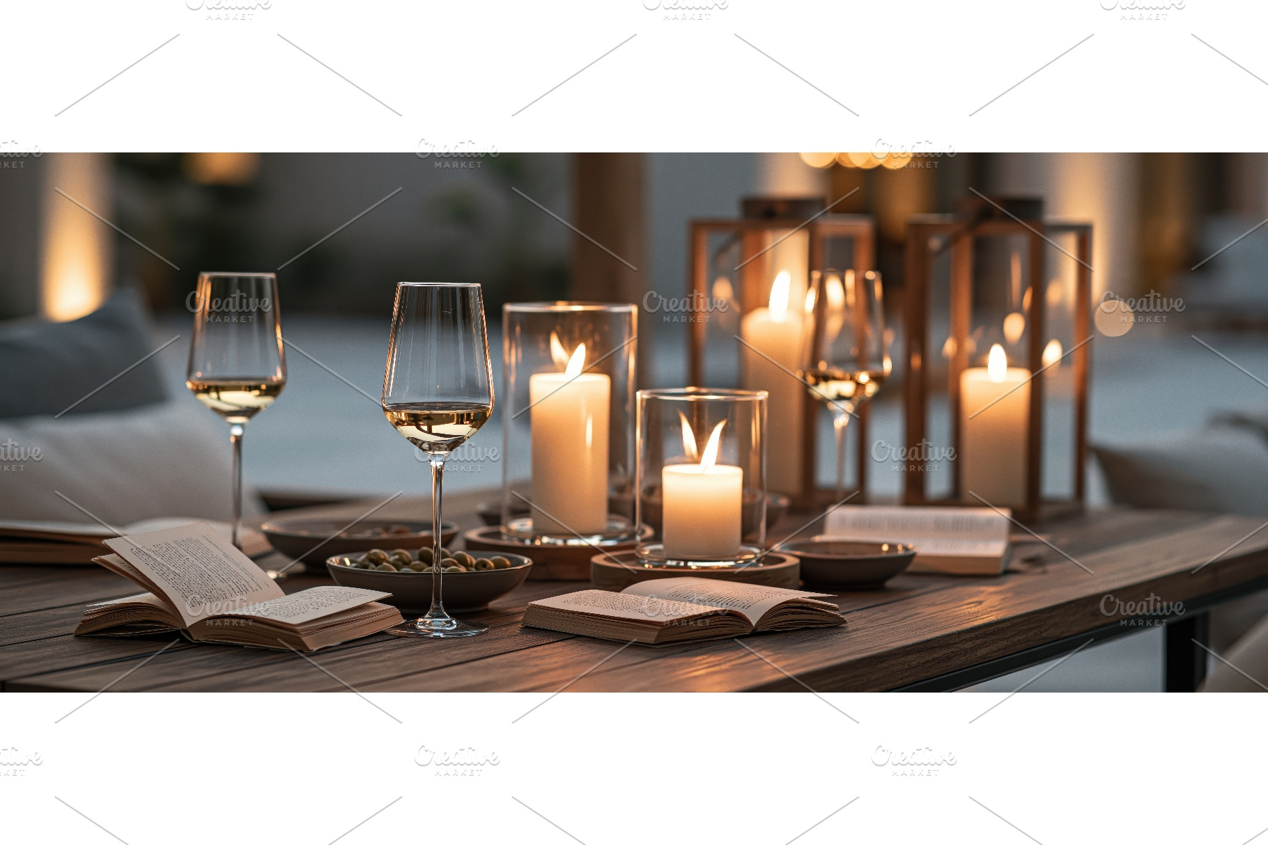 Cozy Evening Tablescape With Candles, an Architecture Photo by piter.goskov