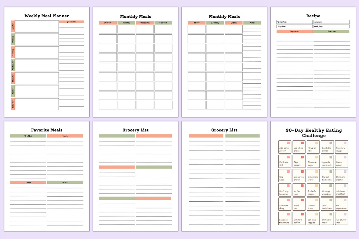 2025 Meal Planner For Canva KDP, a Stationery Template by Shumaya (Photo 3 of 6)