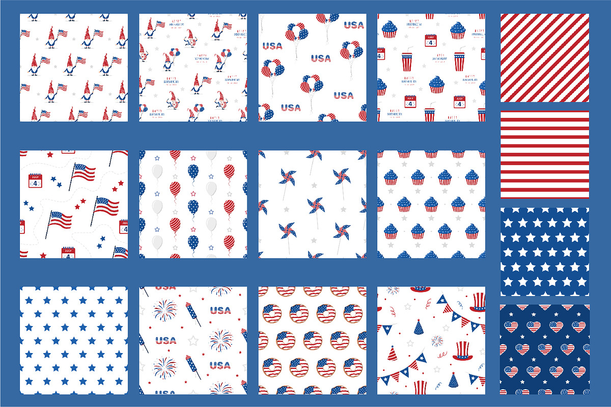 4th of July. Patriotic USA Gnomes, an Illustration by KeronnArt (Photo 4 of 9)