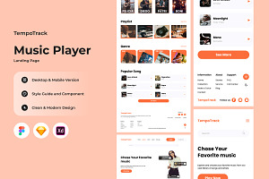 TempoTrack - Music Player Landing Pa